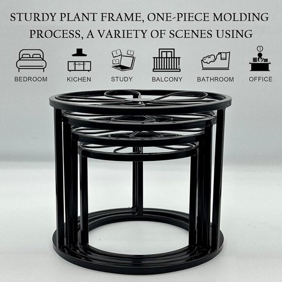 NEW Metal Plant Stands for Outdoor Indoor, 4-Pack Flower Pot Stands - Picture 6 of 8
